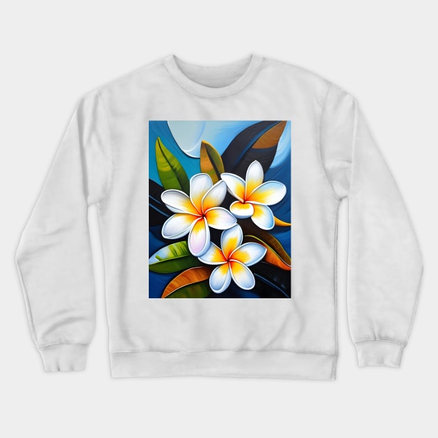 Frangipani Crewneck Sweatshirt by cmpoetry